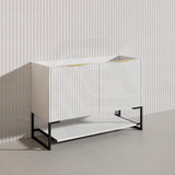 1200mm THENA Freestanding Plywood Vanity Matt White Linear Surface Single/Double Bowls Cabinet ONLY for Bathroom