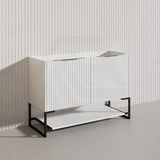 1200mm THENA Freestanding Plywood Vanity Matt White Linear Surface Single/Double Bowls Cabinet ONLY for Bathroom