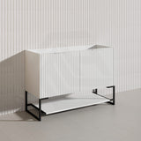 1200mm THENA Freestanding Plywood Vanity Matt White Linear Surface Single/Double Bowls Cabinet ONLY for Bathroom