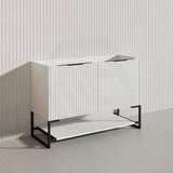 1200mm THENA Freestanding Plywood Vanity Matt White Linear Surface Single/Double Bowls Cabinet ONLY for Bathroom