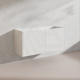 1200mm THENA Wall Hung Plywood Vanity Matt White Linear Surface Single/Double Bowls Cabinet ONLY for Bathroom