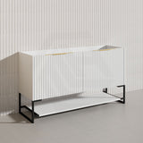 1500mm THENA Freestanding Plywood Vanity Matt White Linear Surface Single/Double Bowls Cabinet ONLY for Bathroom