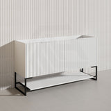 1500mm THENA Freestanding Plywood Vanity Matt White Linear Surface Single/Double Bowls Cabinet ONLY for Bathroom