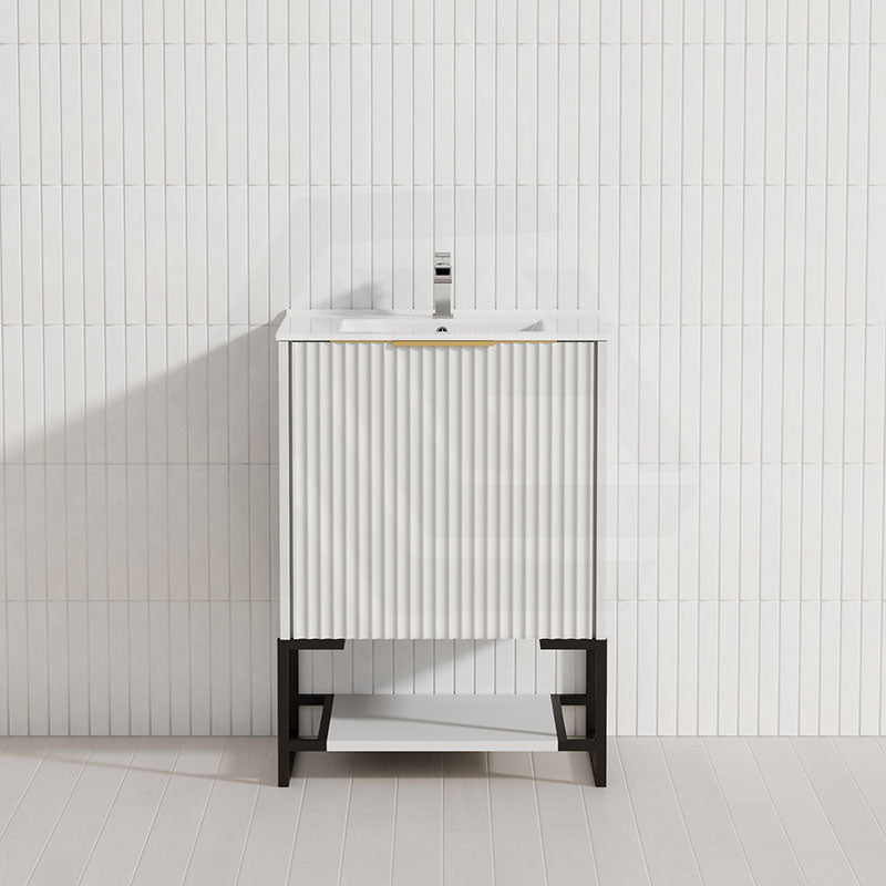 600-1500mm THENA Freestanding Plywood Vanity Matt White Linear Surface Single/Double Bowls Cabinet ONLY for Bathroom