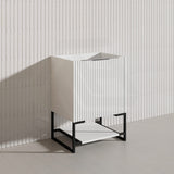 600mm THENA Freestanding Plywood Vanity Matt White Linear Surface Single Bowl Cabinet ONLY for Bathroom