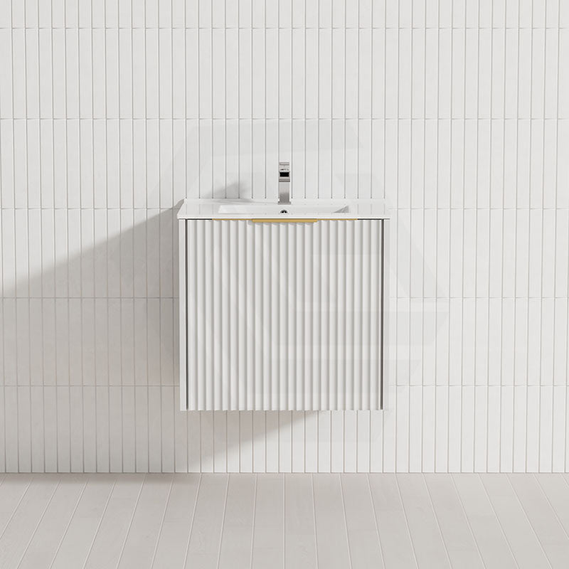 600-1500mm THENA Wall Hung Plywood Vanity Matt White Linear Surface Single/Double Bowls Cabinet ONLY for Bathroom