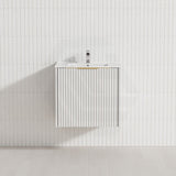 600-1500mm THENA Wall Hung Plywood Vanity Matt White Linear Surface Single/Double Bowls Cabinet ONLY for Bathroom