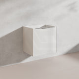 600mm THENA Wall Hung Plywood Vanity Matt White Linear Surface Single Bowl Cabinet ONLY for Bathroom