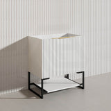 750mm THENA Freestanding Plywood Vanity Matt White Linear Surface Single Bowl Cabinet ONLY for Bathroom