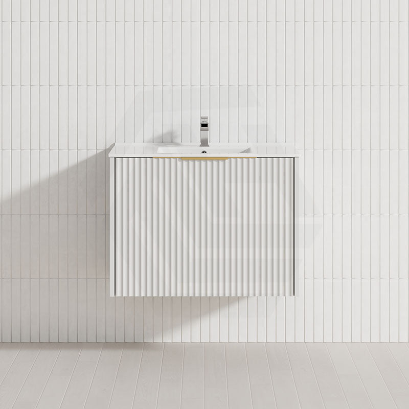 600-1500mm THENA Wall Hung Plywood Vanity Matt White Linear Surface Single/Double Bowls Cabinet ONLY for Bathroom