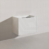 750mm THENA Wall Hung Plywood Vanity Matt White Linear Surface Single Bowl Cabinet ONLY for Bathroom