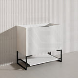 900mm THENA Freestanding Plywood Vanity Matt White Linear Surface Single Bowl Cabinet ONLY for Bathroom