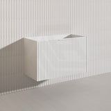 900mm THENA Wall Hung Plywood Vanity Matt White Linear Surface Single Bowl Cabinet ONLY for Bathroom