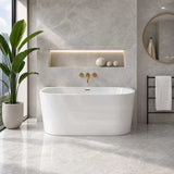 Venus Back to Wall Bathtub with Overflow Acrylic 1300/1400/1500/1700mm - Matt/Gloss White