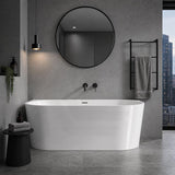 Venus Back to Wall Bathtub with Overflow Acrylic 1300/1400/1500/1700mm - Matt/Gloss White