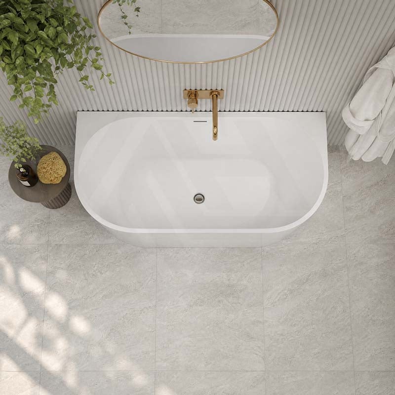Venus Back to Wall Bathtub with Overflow Acrylic 1300/1400/1500/1700mm - Matt/Gloss White
