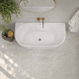 Venus Back to Wall Bathtub with Overflow Acrylic 1300/1400/1500/1700mm - Matt/Gloss White