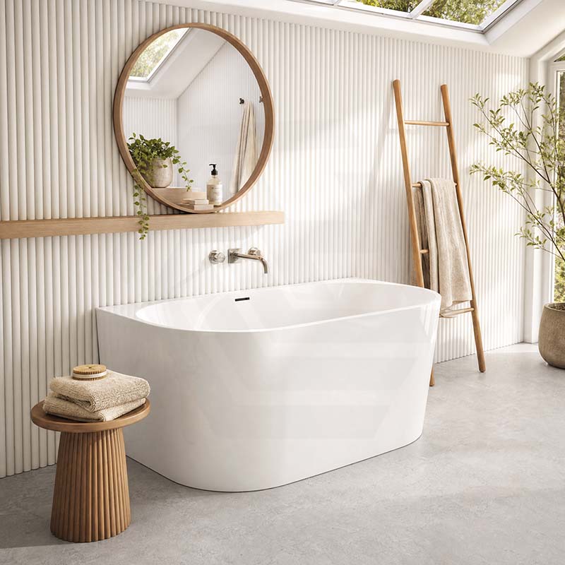 Venus Back to Wall Bathtub with Overflow Acrylic 1300/1400/1500/1700mm - Matt/Gloss White