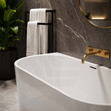 Venus Back to Wall Bathtub with Overflow Acrylic 1300/1400/1500/1700mm - Matt/Gloss White