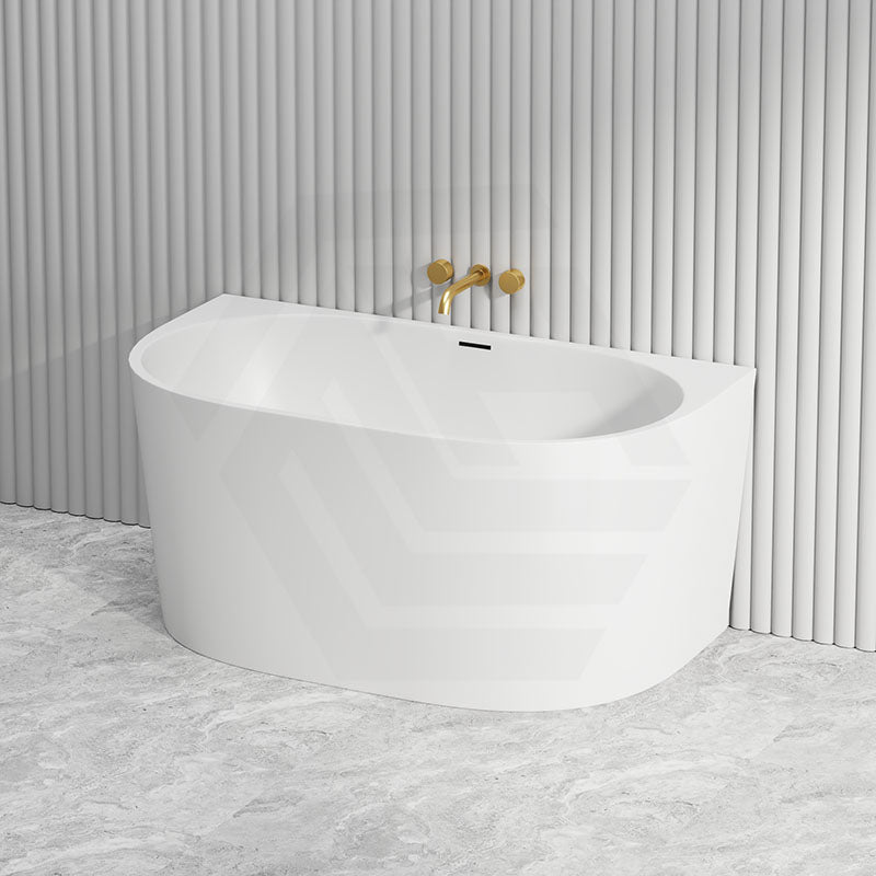 1300mm Infinity Venus Back to Wall Bathtub with Overflow Acrylic Matt White
