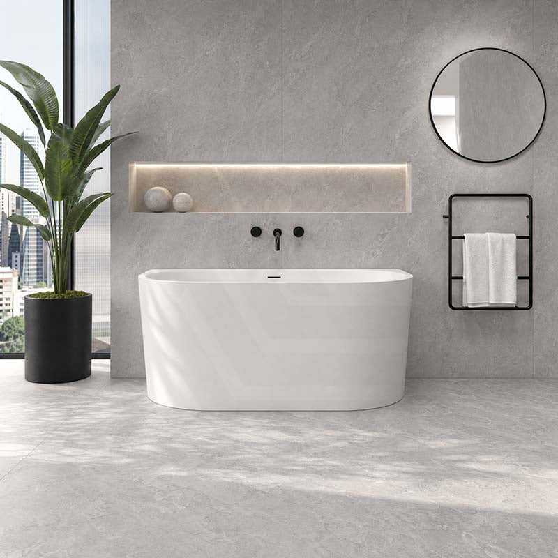Venus Back to Wall Bathtub with Overflow Acrylic 1300/1400/1500/1700mm - Matt/Gloss White