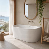 Venus Back to Wall Bathtub with Overflow Acrylic 1300/1400/1500/1700mm - Matt/Gloss White
