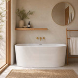 Venus Back to Wall Bathtub with Overflow Acrylic 1300/1400/1500/1700mm - Matt/Gloss White