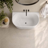 Venus Back to Wall Bathtub with Overflow Acrylic 1300/1400/1500/1700mm - Matt/Gloss White