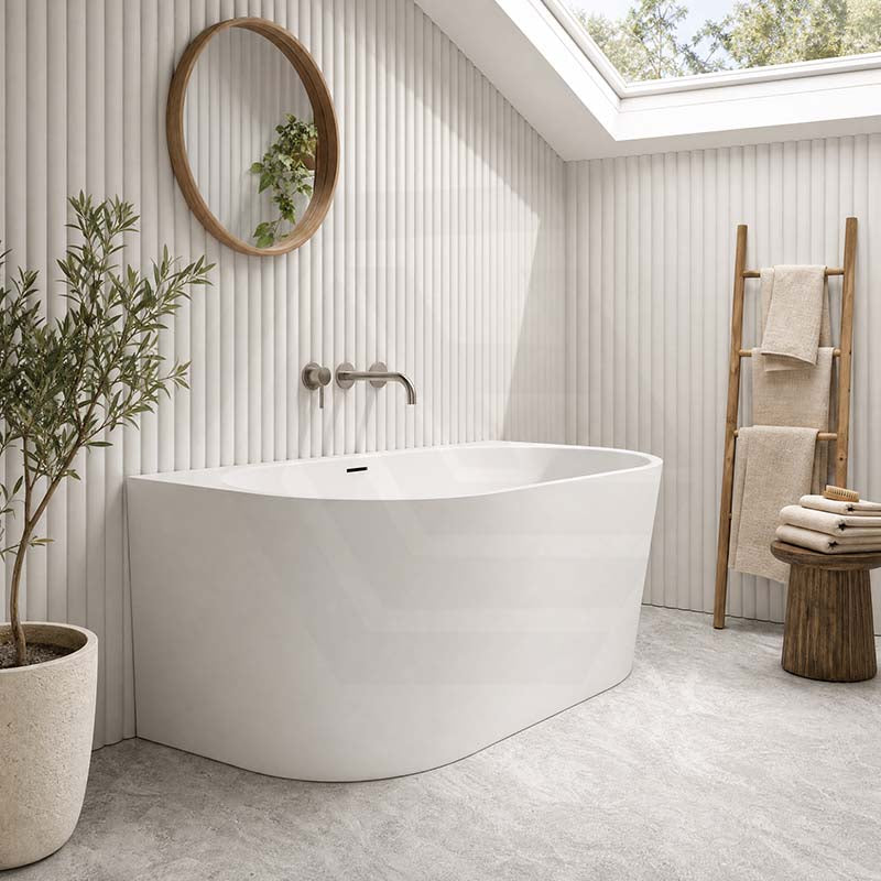Venus Back to Wall Bathtub with Overflow Acrylic 1300/1400/1500/1700mm - Matt/Gloss White