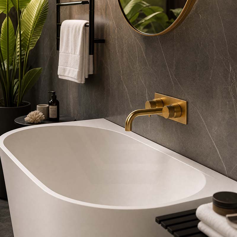 Venus Back to Wall Bathtub with Overflow Acrylic 1300/1400/1500/1700mm - Matt/Gloss White