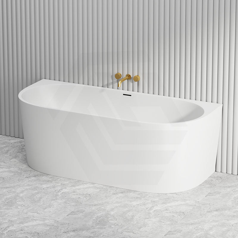 1700mm Infinity Venus Back to Wall Bathtub with Overflow Acrylic Matt White