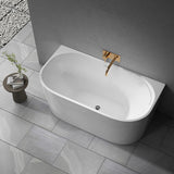1300/1400/1500/1700mm Infinity Venus Back to Wall Bathtub with Overflow Acrylic Matt/Gloss White