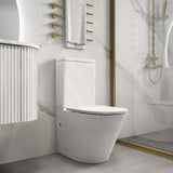 630x360x840mm Gloss White Tornado Rimless Dual Flush Back to Wall Toilet Suite