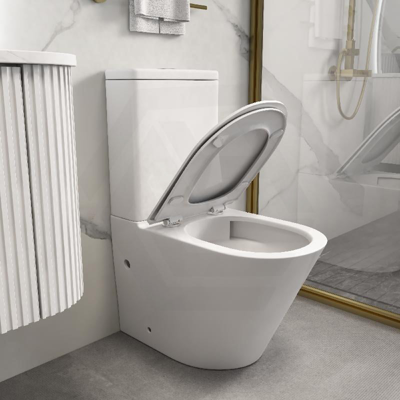 630x360x840mm Gloss White Tornado Rimless Dual Flush Back to Wall Toilet Suite