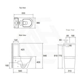 630x360x840mm Gloss White Tornado Rimless Dual Flush Back to Wall Toilet Suite