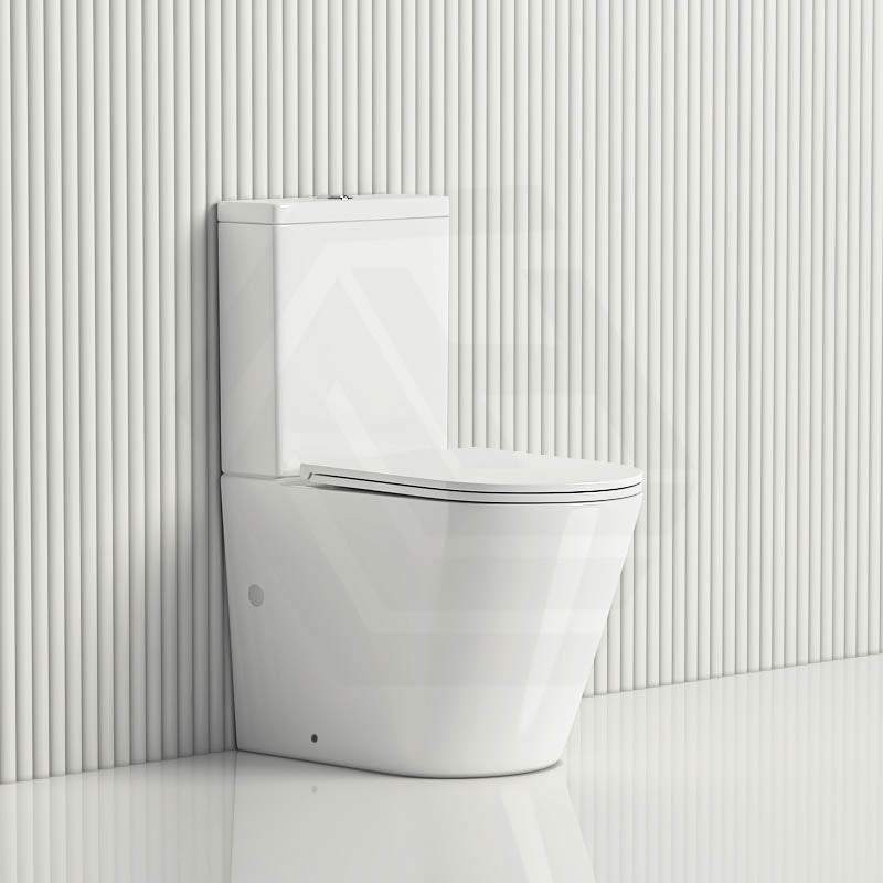 630x360x840mm Gloss White Tornado Rimless Dual Flush Back to Wall Toilet Suite