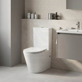 Rimless Tornado Dual Flush Back to Wall Toilet Suite 630x360x840mm - Gloss White