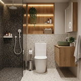 Rimless Tornado Dual Flush Back to Wall Toilet Suite 630x360x840mm - Gloss White