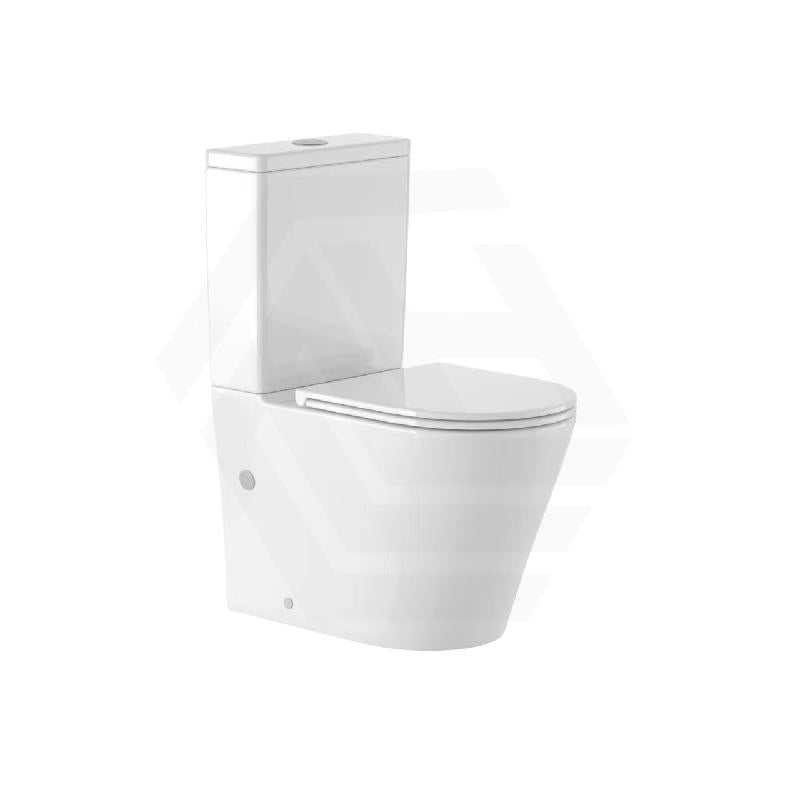 630x360x840mm Gloss White Tornado Rimless Dual Flush Back to Wall Toilet Suite