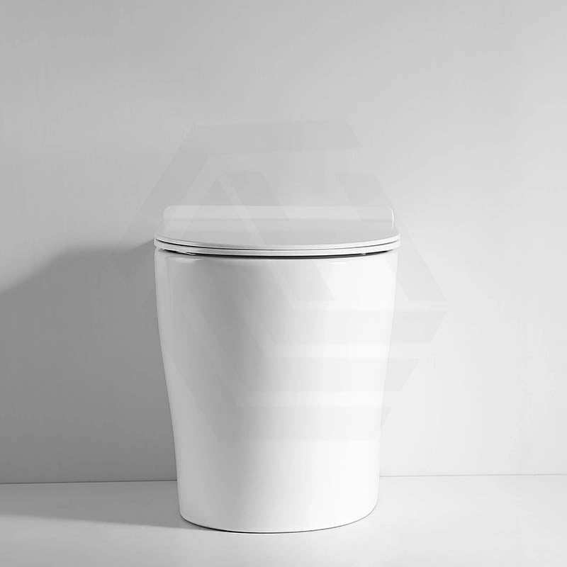 Infinity Ceramic Tornado Rimless Wall Faced Toilet Pan with Slim Seat 560x360x405mm - Gloss White