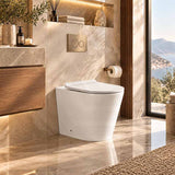 Infinity Ceramic Tornado Rimless Wall Faced Toilet Pan with Slim Seat 560x360x405mm - Gloss White