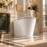 Infinity Ceramic Tornado Rimless Wall Faced Toilet Pan with Slim Seat 560x360x405mm - Gloss White