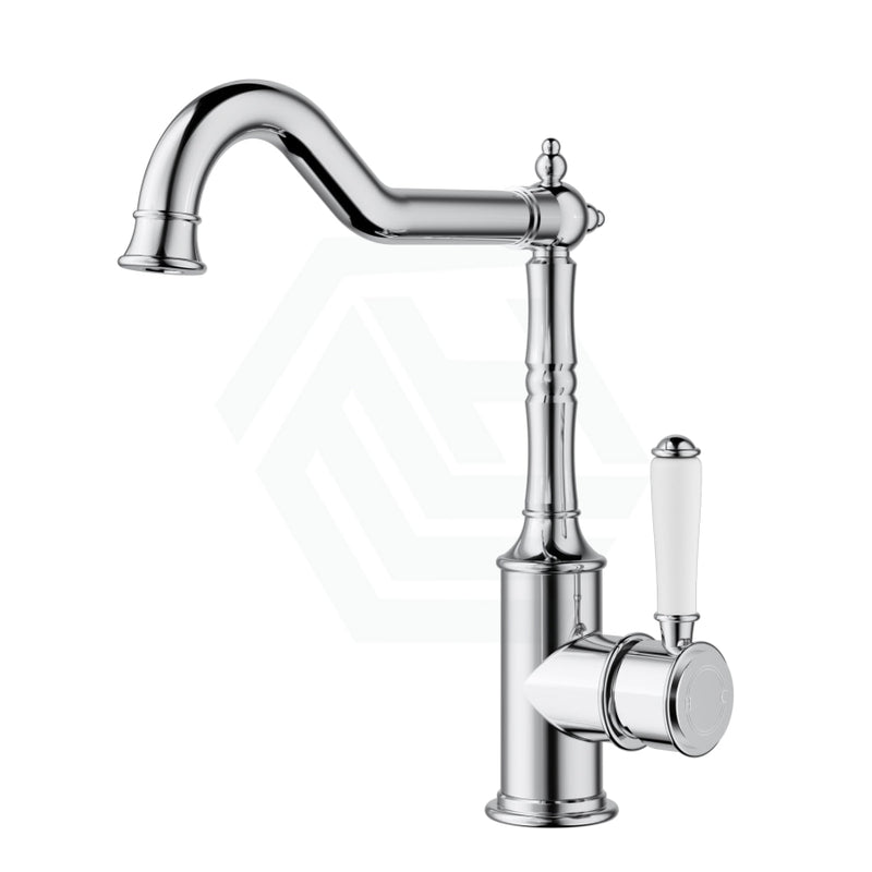 Ikon Clasico Chrome Solid Brass Sink Mixer With Brass/Ceramic Handle Ceramic Tall Basin Mixers