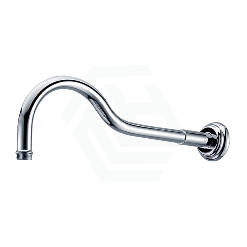 Ikon Clasico Round Chrome Curved Shower Arm Brass Arms