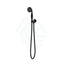 Ikon Clasico Round Matt Black Hand Shower On Wall Outlet Bracket Handheld Sets