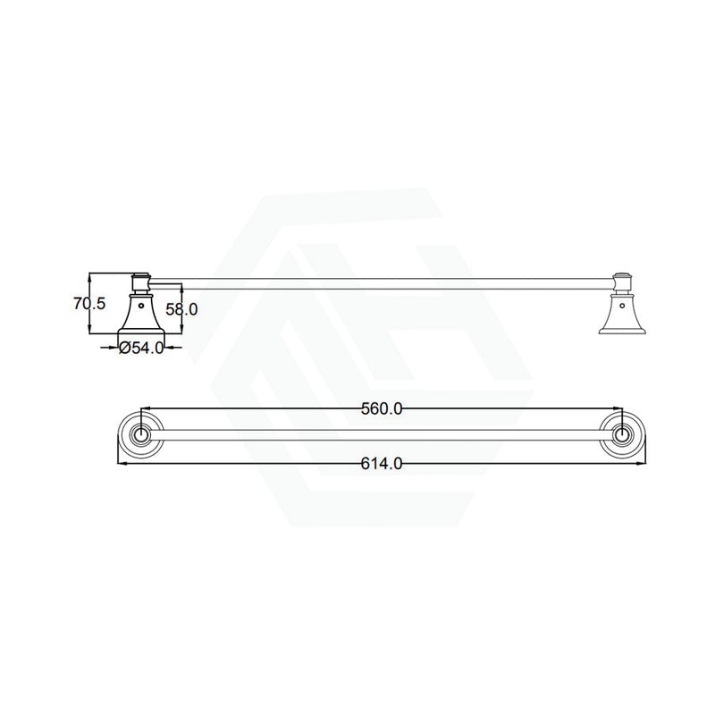 Ikon Clasico Single Towel Rail 600/800Mm Chrome Rails
