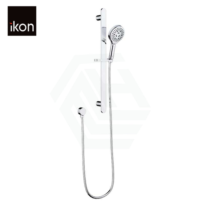 Ikon Kara Chrome Sliding Handheld Shower Head On Rail With Water Inlet