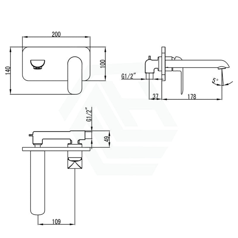 Ikon Kara Solid Brass Chrome Bathtub/Basin Wall Mixer With Spout Mixers