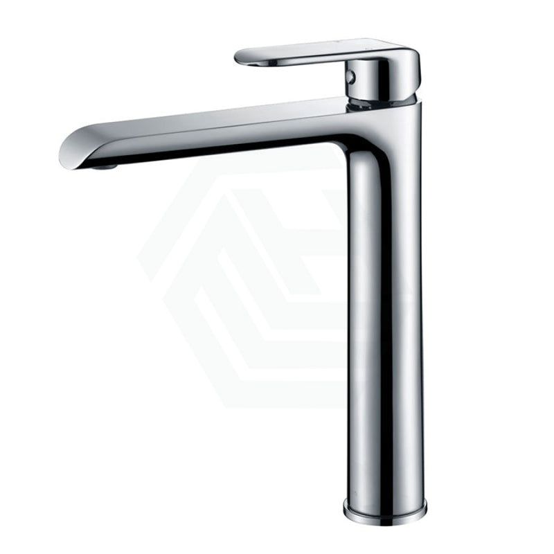 Ikon Kara Solid Brass Chrome Tall Basin Mixer Tap For Vanity And Sink Mixers