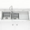 Ikon Seto 1160X500X200Mm 1&3/4 Stainless Steel Kitchen Sink Single Drainer Left/Right Available
